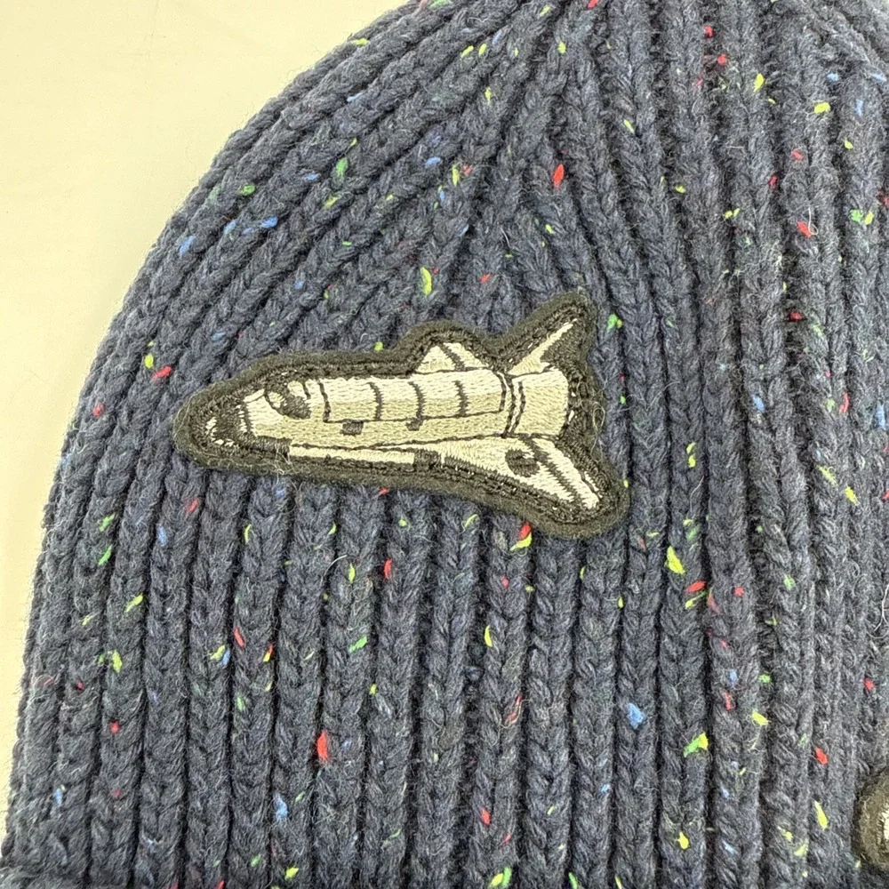 The Children's Place Boys Embroidered Space‎ Beanie - Blue Small (4-7)